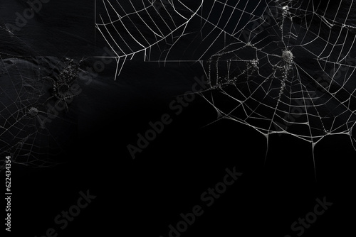 Spider webs for Halloween in a black background