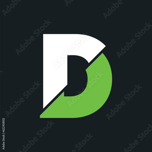 D letter bold and modern logo template. D letter typeface is professional and memorable. Use brand-relevant colors in the Alphabet. “D” letter to create a broken impression. D logotype is simple.