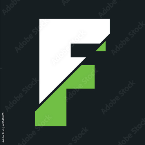 F letter bold and modern logo template. F letter typeface is professional and memorable. Use brand-relevant colors in the Alphabet. “F” letter to create a broken impression. F logotype is simple