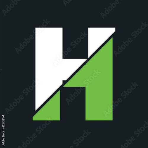 H letter bold and modern logo template. H letter typeface is professional and memorable. Use brand-relevant colors in the Alphabet. “H” letter to create a broken impression. H logotype is simple.