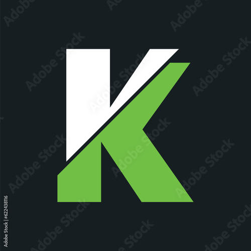 K letter bold and modern logo template. K letter typeface is professional and memorable. Use brand-relevant colors in the Alphabet. “K” letter to create a broken impression. K logotype is simple.