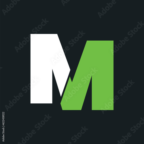 M letter bold and modern logo template. M letter typeface is professional and memorable. Use brand-relevant colors in the Alphabet. “M” letter to create a broken impression. M logotype is simple.