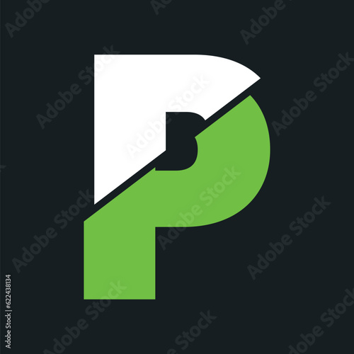 P letter bold and modern logo template. P letter typeface is professional and memorable. Use brand-relevant colors in the Alphabet. “P” letter to create a broken impression. P logotype is simple.