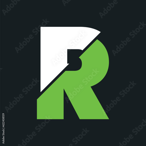 R letter bold and modern logo template. R letter typeface is professional and memorable. Use brand-relevant colors in the Alphabet. “R” letter to create a broken impression. R logotype is simple.