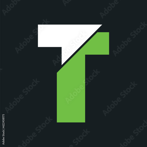 T letter bold and modern logo template. T letter typeface is professional and memorable. Use brand-relevant colors in the Alphabet. “T” letter to create a broken impression. T logotype is simple.