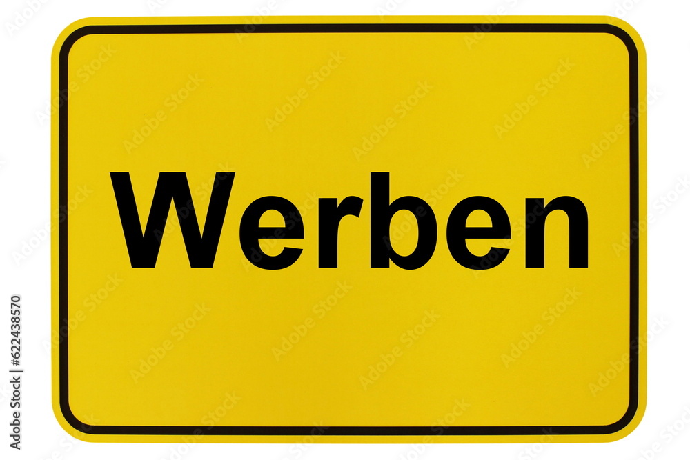 Illustration eines Ortsschildes der Gemeinde Werben in Brandenburg Illustration eines Ortsschildes der Gemeinde Werben in Brandenburg