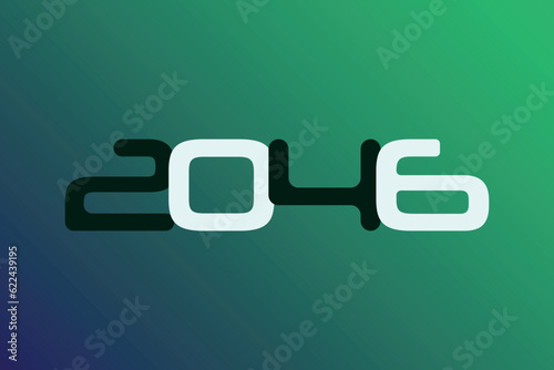 Year 2046 numeric typography text vector design on gradient color background. 2046 historical calendar year logo template design. 