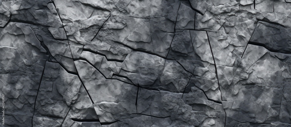 Rock texture. The surface of the mountain is like a stone wall. White gray grunge background with copy space for design. Wide banner. Panoramic. Created with Generative AI technology. Rock texture. The surface of the mountain is like a stone wall. White gray grunge background with copy space for design. Wide banner. Panoramic. Created with Generative AI technology.