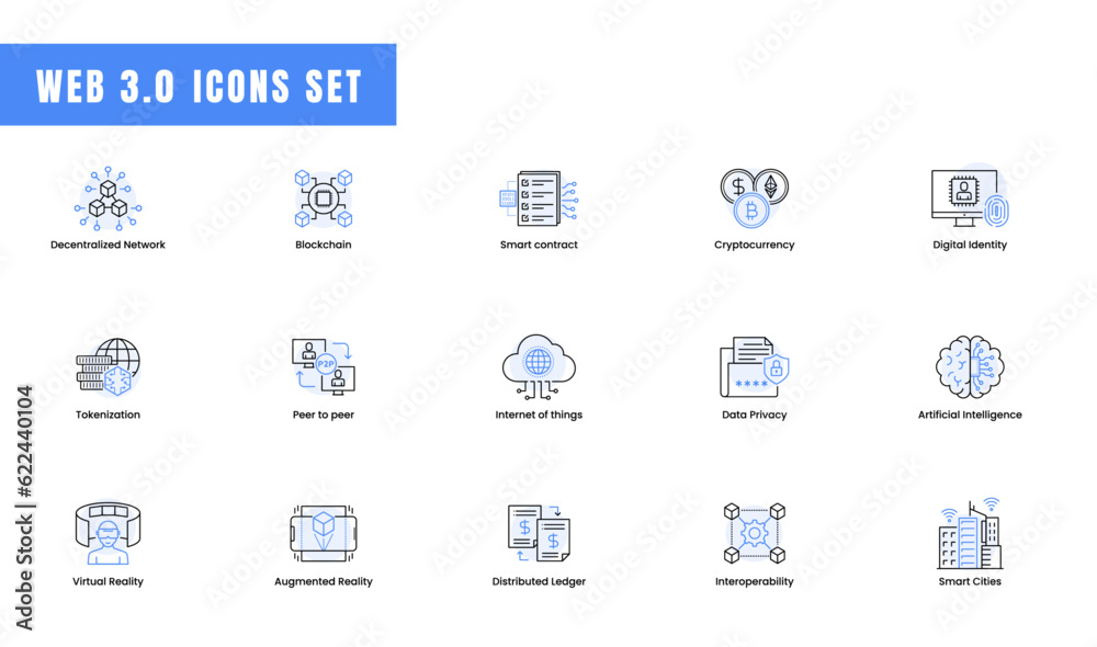 Web3 icons web3.0 modern vector icon set. Modern Digital Assets for Next-Gen Websites. Decentralized, virtual reality, blockchain Web3 Icons. Web3 icons web3.0 modern vector icon set. Modern Digital Assets for Next-Gen Websites. Decentralized, virtual reality, blockchain Web3 Icons.
