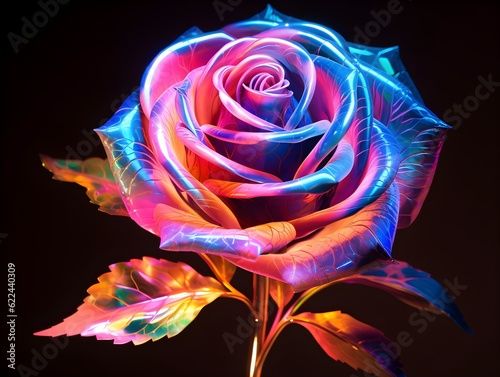 Zauber der Illusion: Eine Hologramm-Rose erblüht in faszinierender Schönheit photo