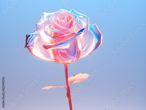 Zauber der Illusion: Eine Hologramm-Rose erblüht in faszinierender Schönheit photo