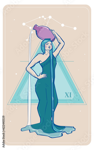 Zodiac sign character aquarius, vector illustration