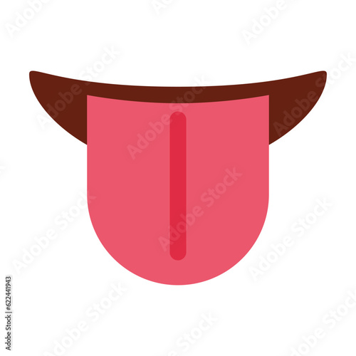 A tongue, sticking out vector flat icon. Isolated licking sex sign design.