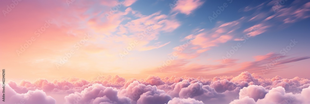 light soft panorama sunset sky background with pink clouds Stock ...
