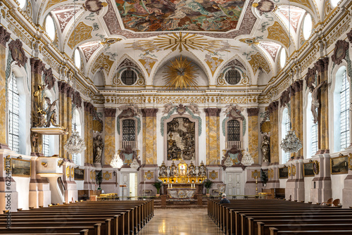 Interior of the Buergersaalkirche, Citizen's Hall Church at Munich, Germany. It was built in 1709 photo