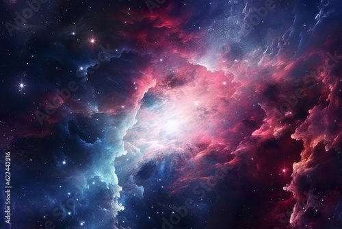 colorful space galaxy, supernova nebula background, generative ai