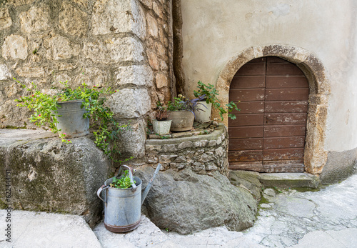 The old stone houses in Moscenice, Croatia photo