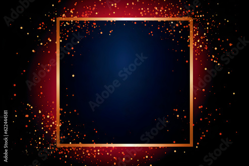 Magic night dark blue frame with confetti glitter. AI Generative