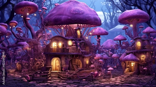 Enchanting Gnome Village with Little Mushroom Homes © Jardel Bassi
