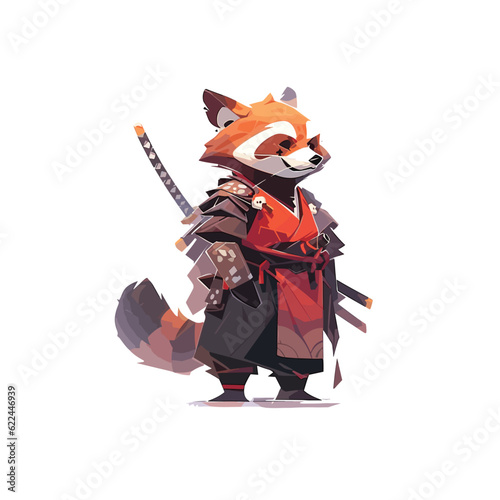 A ninja panda with sword vector design