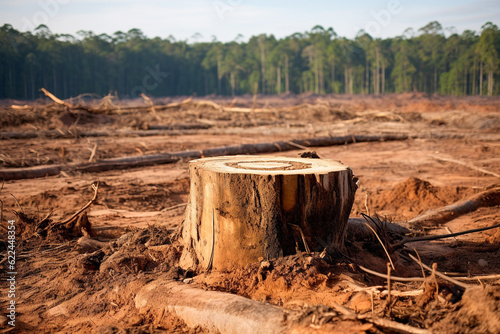 Cut down forest. Generative AI.