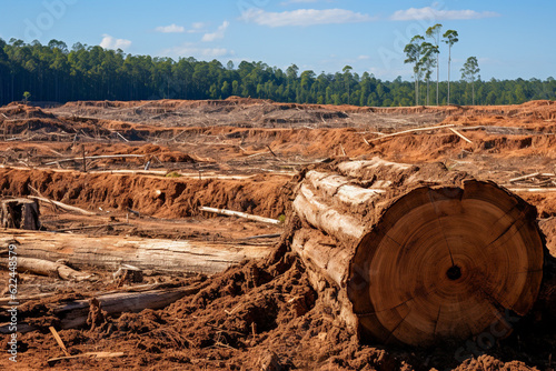 Cut down forest. Generative AI.