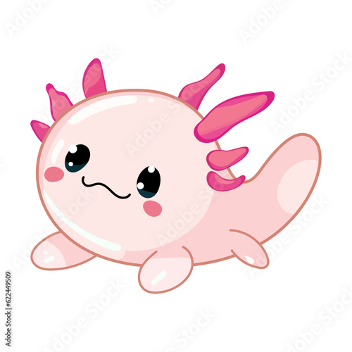 axolotl amphibians cute vector character
