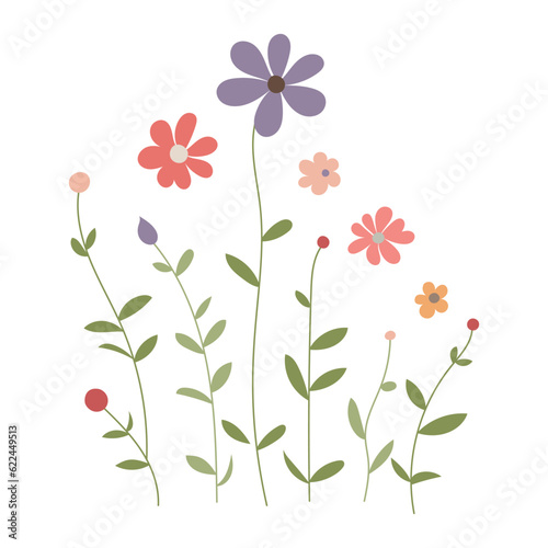 flowers elements composition vector graphics