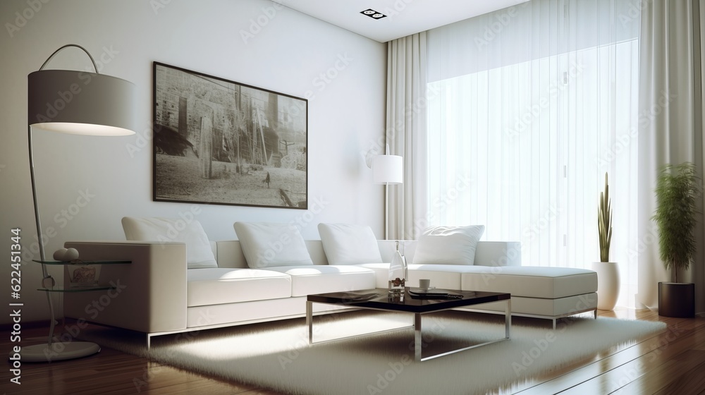 Fototapeta premium Minimalism in a Stylish Living Room