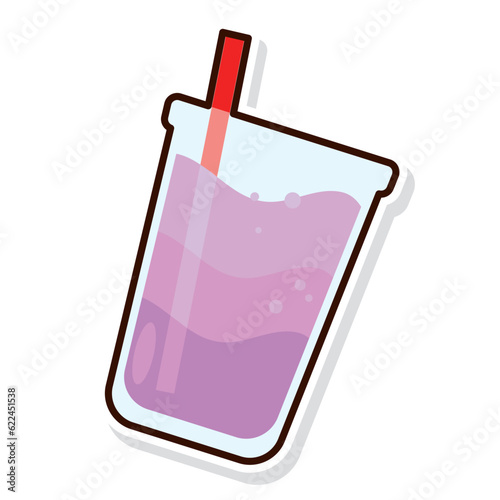 Isolated colored milk shake sticker icon Vector