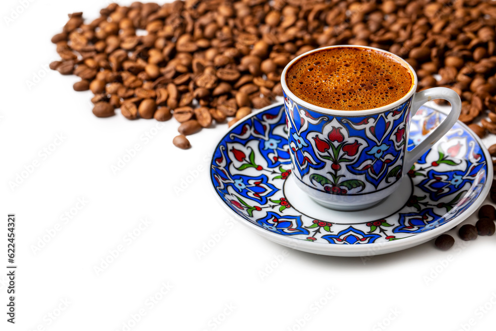 Traditional delicious Turkish coffee or Greek coffee