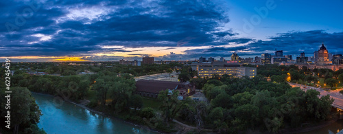 sunset over the river Winnipeg photo