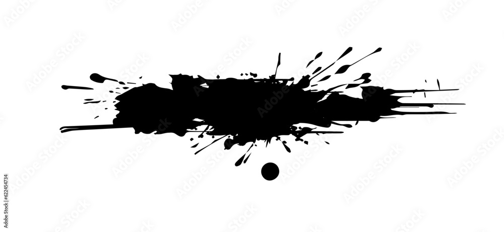Black blot on a white background. Vector illustration