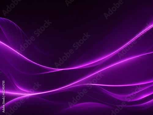 Abstract fluid holographic iridescent neon curved wave in motion. innovation great design for any purposes. Dark Business Background. laser Neon pink glowing lines on black background. ai generated