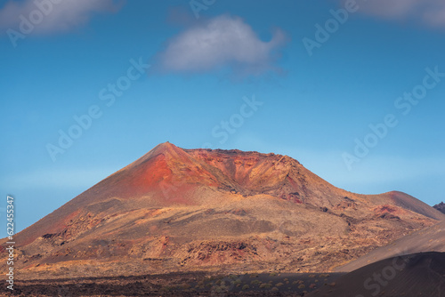 Landscape of El Cuervo Volcano in Lanzarote, Canary Islands, Spain