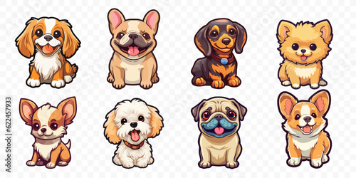 Canvas-taulu Small breed dogs stickers