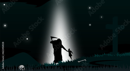 Grim reaper taking a girls soul