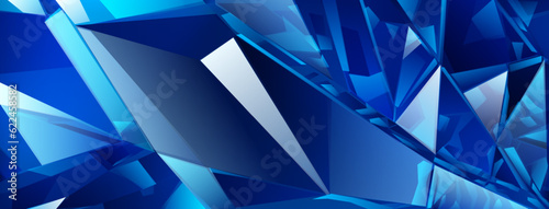 Abstract crystal background in blue colors with refracting of light and highlights on the facets