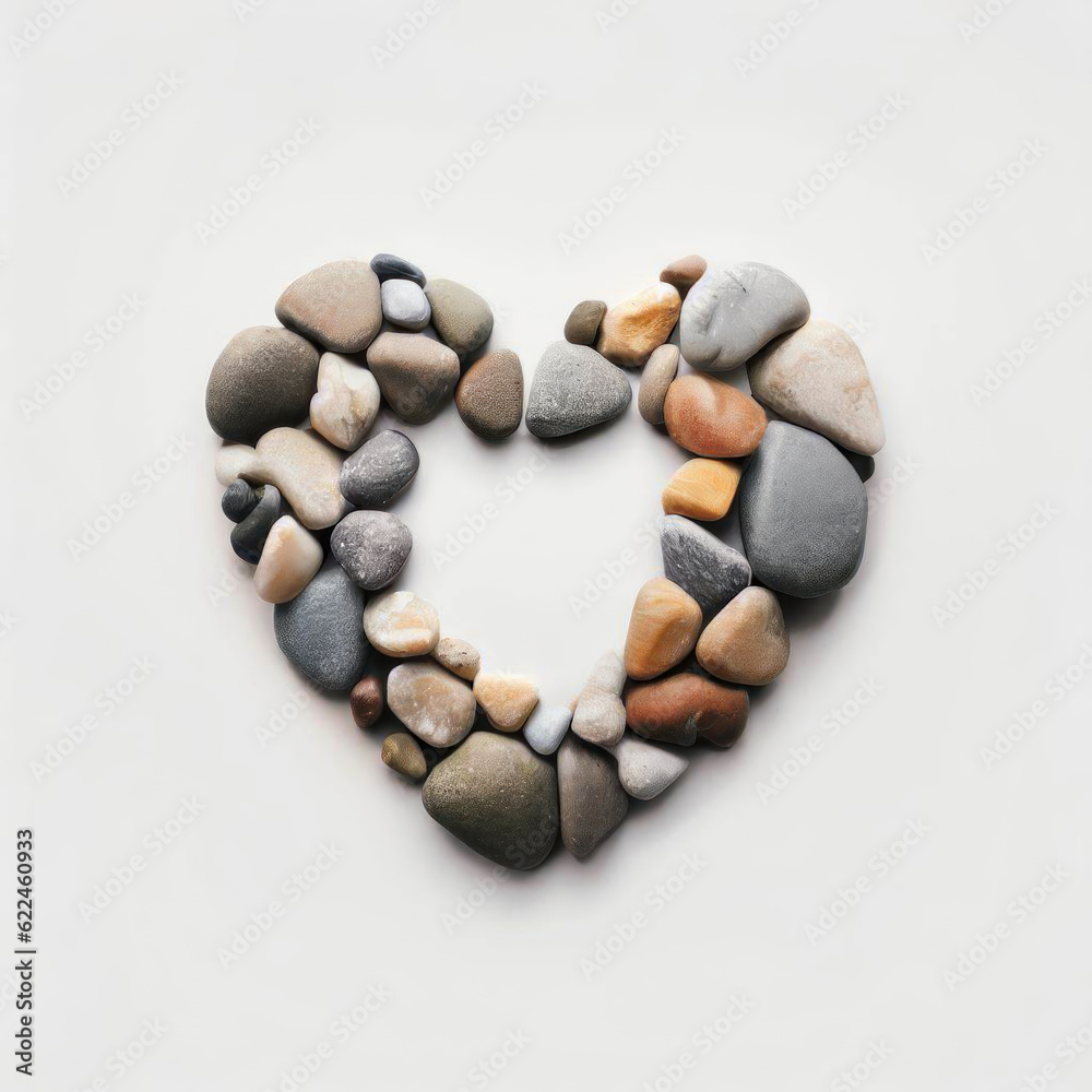 Stone Love: Heart-Shaped Stones, Generative AI