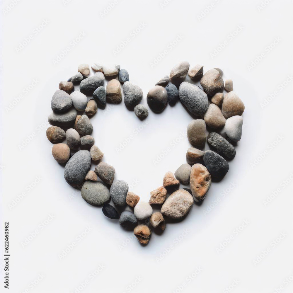 Stone Love: Heart-Shaped Stones, Generative AI Stone Love: Heart-Shaped Stones, Generative AI