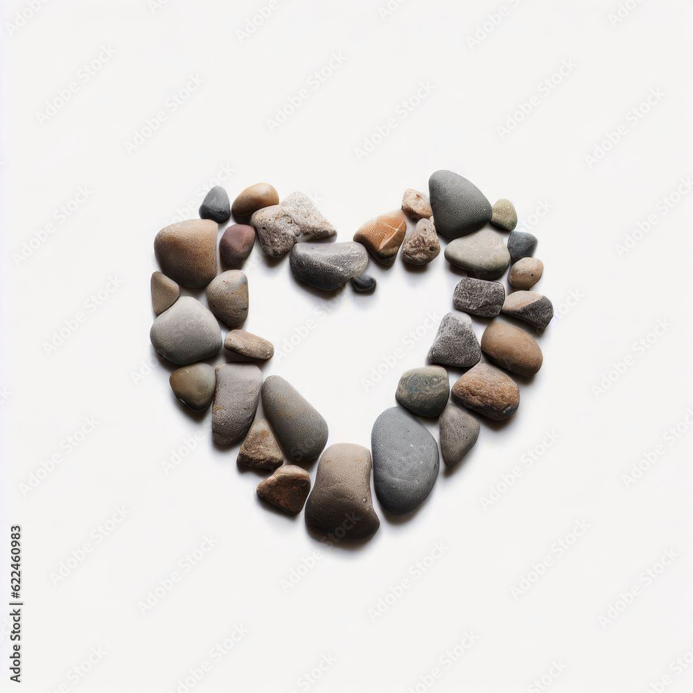 Stone Love: Heart-Shaped Stones, Generative AI Stone Love: Heart-Shaped Stones, Generative AI