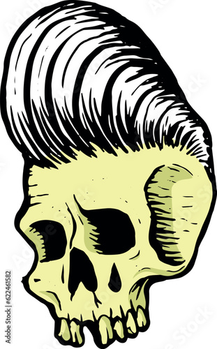 skull rockabilly hair style quiff