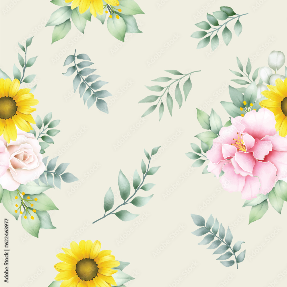 bouquet of flower seamless pattern watercolor bouquet of flower seamless pattern watercolor
