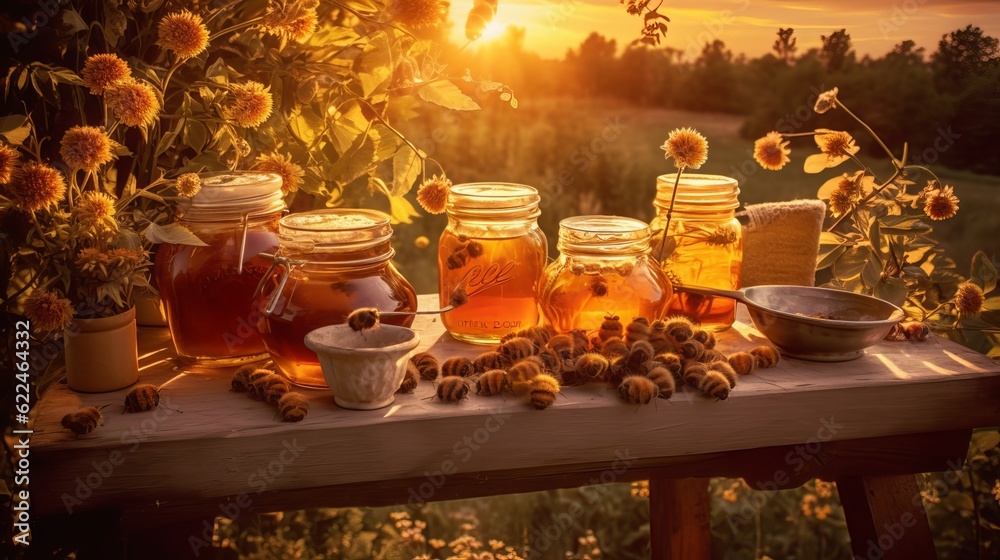 A Table Setting with Honey and Related Objects