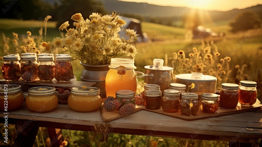 A Table Setting with Honey and Related Objects