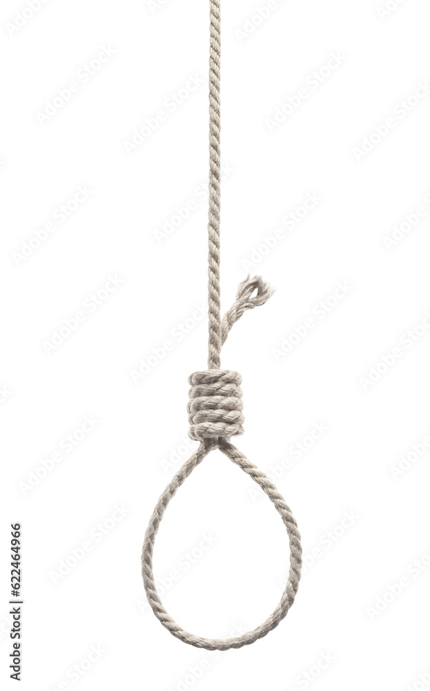 Rope loop for hanging, cut out Rope loop for hanging, cut out