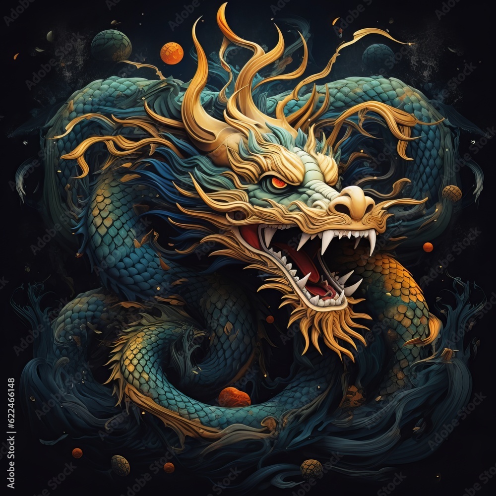 Obraz premium Traditional Chinese Dragon: A Symbol of Power and Fortune