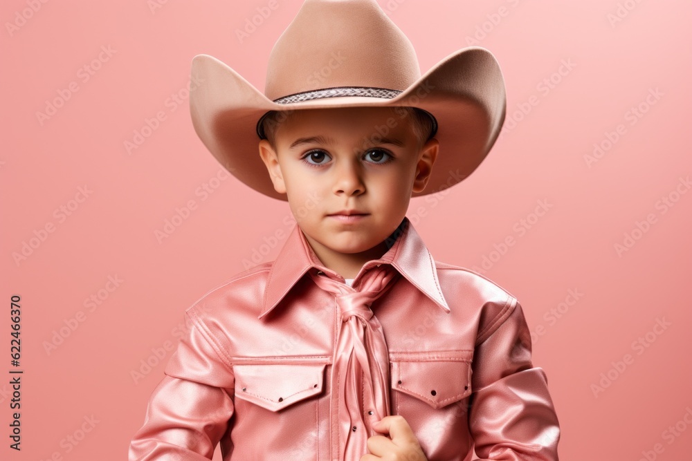 Boy in a cowboy hat. Portrait with selective focus and copy space Boy in a cowboy hat. Portrait with selective focus and copy space
