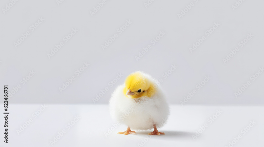 little yellow chicken on a light background. Generative AI little yellow chicken on a light background. Generative AI