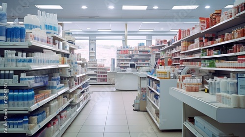 Interior of a Brightly Lit Drug Store © Jardel Bassi
